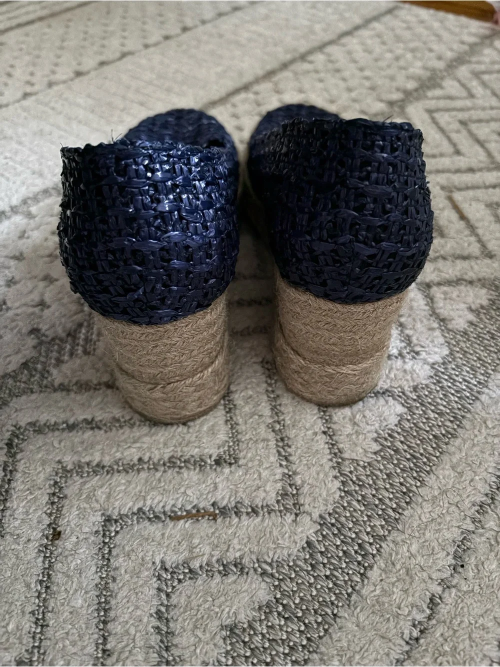 Andre Assous - PATTI Navy Wedges Womens Size 9 Made In SPAIN